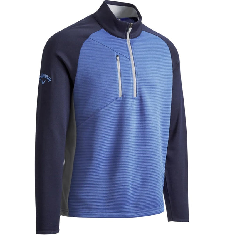 Callaway Blocked Ottoman Fleece 1/4 Zip Pullover - Dark Moody Heather
