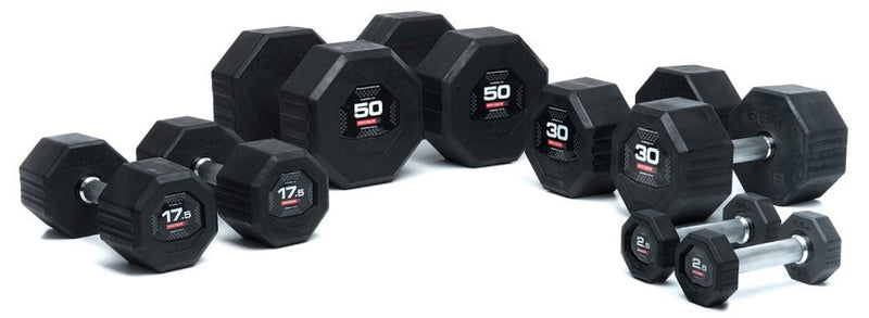 Escape Fitness Octagon Rubber Dumbbells (Pairs) (up to 50kg)