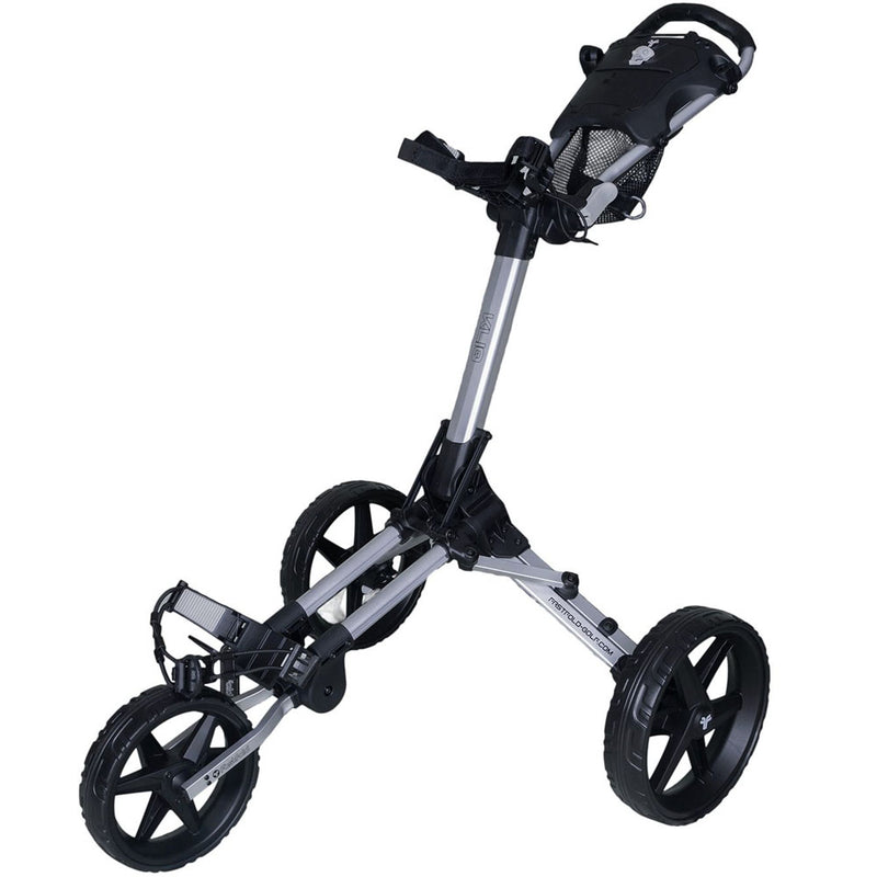 Fastfold Kliq 3-Wheel Push Trolley - Shiny Silver/Black