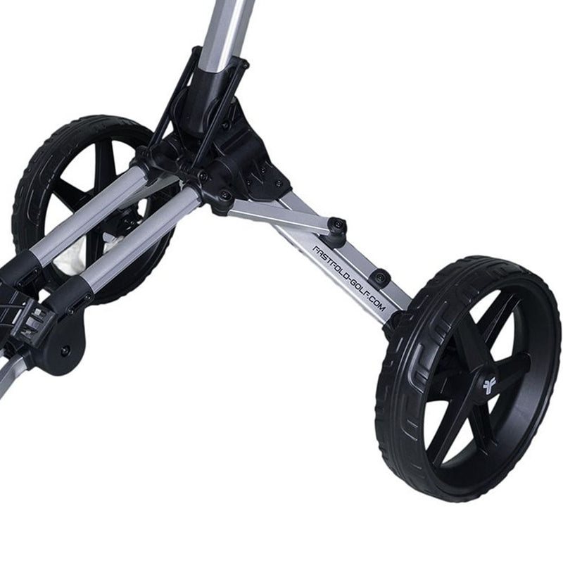 Fastfold Kliq 3-Wheel Push Trolley - Shiny Silver/Black