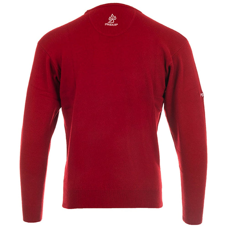 ProQuip Lambswool Water Repellent Crew Neck Golf Sweater - Autumn Red
