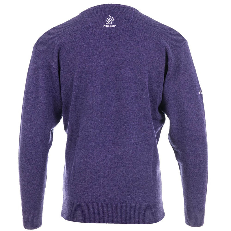 ProQuip Lambswool Water Repellent V Neck Golf Sweater Purple