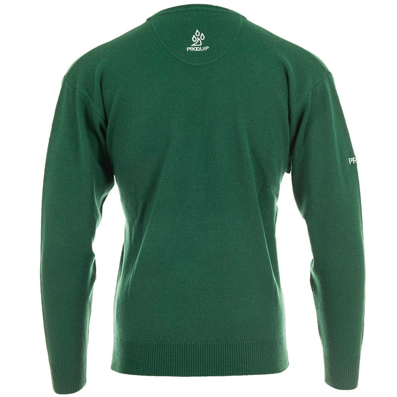 ProQuip Lambswool Water Repellent V Neck Golf Sweater - Grove Green