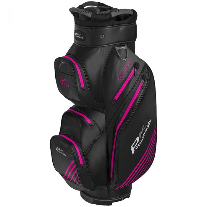 PowaKaddy Dri-Tech Golf Cart Bag - Black/Gun Metal/Hot Pink