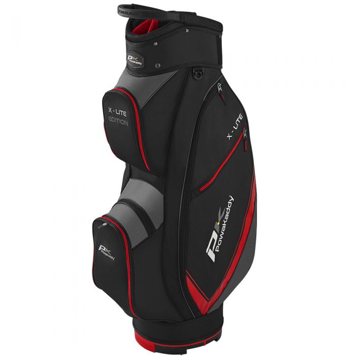 PowaKaddy X-Lite Edition Golf Cart Bag - Black/Red/Titanium