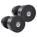 Primal Strength Stealth Commercial Fitness Premium Rubber Nero Stainless Steel Handle Dumbbells 42.5kg Pair