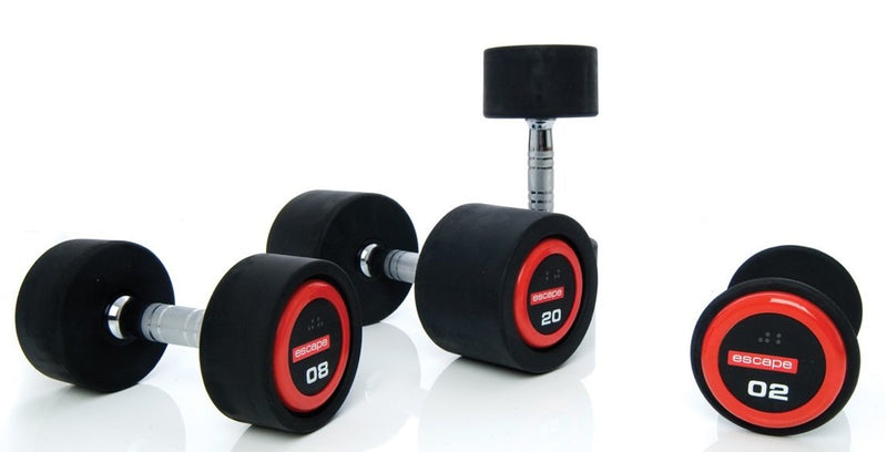 Escape Fitness Edge Polyurethane PU Dumbbell Pair (Red) (up to 10kg)